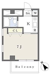 パティーナ南流山 1Kの間取図画像