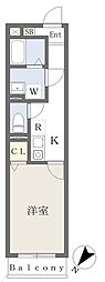 オアシスティ 1Kの間取図画像