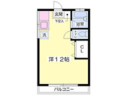 グリーンハイツ ワンルームの間取図画像