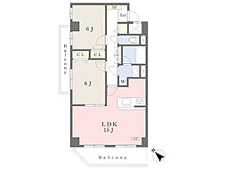 ロータススクエアおおたかの森 2LDKの間取図画像
