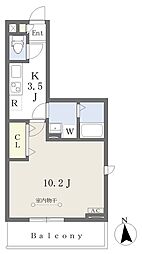 シューラモンテ 1Kの間取図画像