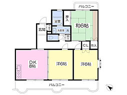 メゾンドスリジェ 3DKの間取図画像