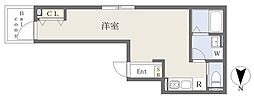 佐倉市井野アパート ワンルームの間取図画像