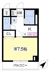 河幸第11ビル 1Kの間取図画像