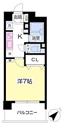 SATOMI6番館 1Kの間取図画像