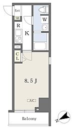 プライムコート本八幡 1Kの間取図画像