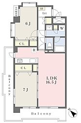 ヴァレッタ 2LDKの間取図画像