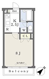 アーバンヒルズ 1Kの間取図画像