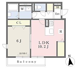 GRACE COURT YAWATA 1LDKの間取図画像