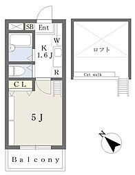 necoto 1Kの間取図画像