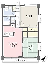アウラ10 2LDKの間取図画像