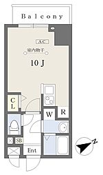 プライムコート本八幡 ワンルームの間取図画像