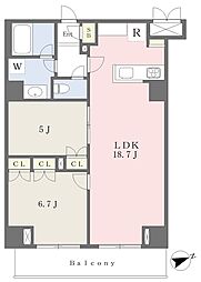 アベニール奏の杜 2LDKの間取図画像