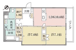 (シニア限定)ヘーベルヴィレッジ西船橋駅 2LDKの間取図画像