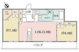 (シニア限定)ヘーベルヴィレッジ西船橋駅 2LDKの間取図画像