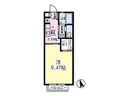 casa2 1Kの間取図画像