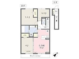 エーデルハイム 3LDKの間取図画像