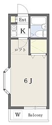 エステートピア 1Kの間取図画像