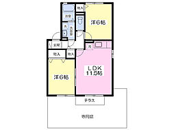 アビタシオン 2LDKの間取図画像
