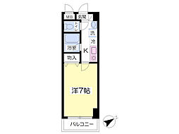 ラポールカメヤ 1Kの間取図画像