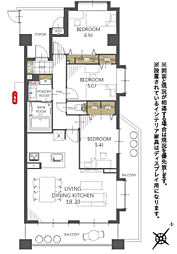 サンクレイドル薬園台弐番館 3LDKの間取図画像