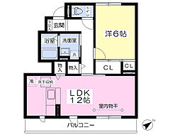 アヴェニール 1LDKの間取図画像