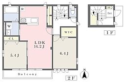 アンソレイユ 2LDKの間取図画像