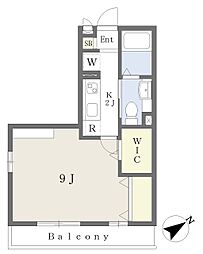 ボナール東戸塚 1Kの間取図画像