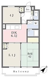 エステート西ノ台 3DKの間取図画像
