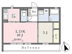 マリン・寺前 1LDKの間取図画像