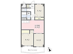 メゾン長坂 3LDKの間取図画像