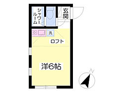 ユナイト金沢八景タントミールの瞳 ワンルームの間取図画像