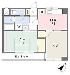 シュテルン金沢文庫 2DKの間取図画像