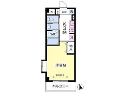 ロイヤルクヒオ 1Kの間取図画像