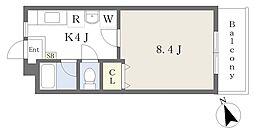 グランマーレ金沢文庫 1Kの間取図画像