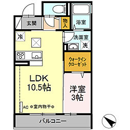 Free 1LDKの間取図画像