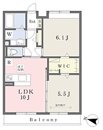 アクアルーチェ 2LDKの間取図画像