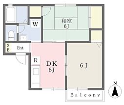 グランシャリオ 2DKの間取図画像