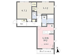 DearCourtK 2LDKの間取図画像