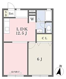 コルヌイエ 1LDKの間取図画像