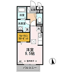 エスポア ワンルームの間取図画像