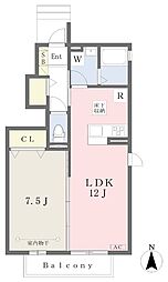 クロシェット 1LDKの間取図画像