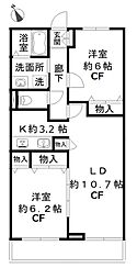コンフォールいずみ中央 2LDKの間取図画像