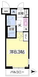 グランツ大和 1Kの間取図画像