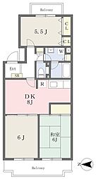 パストラル大和 3DKの間取図画像