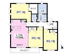 メゾンプリメール 3LDKの間取図画像