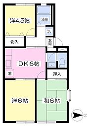 レジデンスヒルカワ 3DKの間取図画像