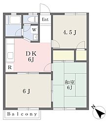 パールハイツ 3DKの間取図画像