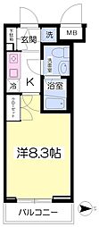 グランツ大和 1Kの間取図画像