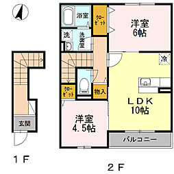 クレール湘南台3A 2LDKの間取図画像